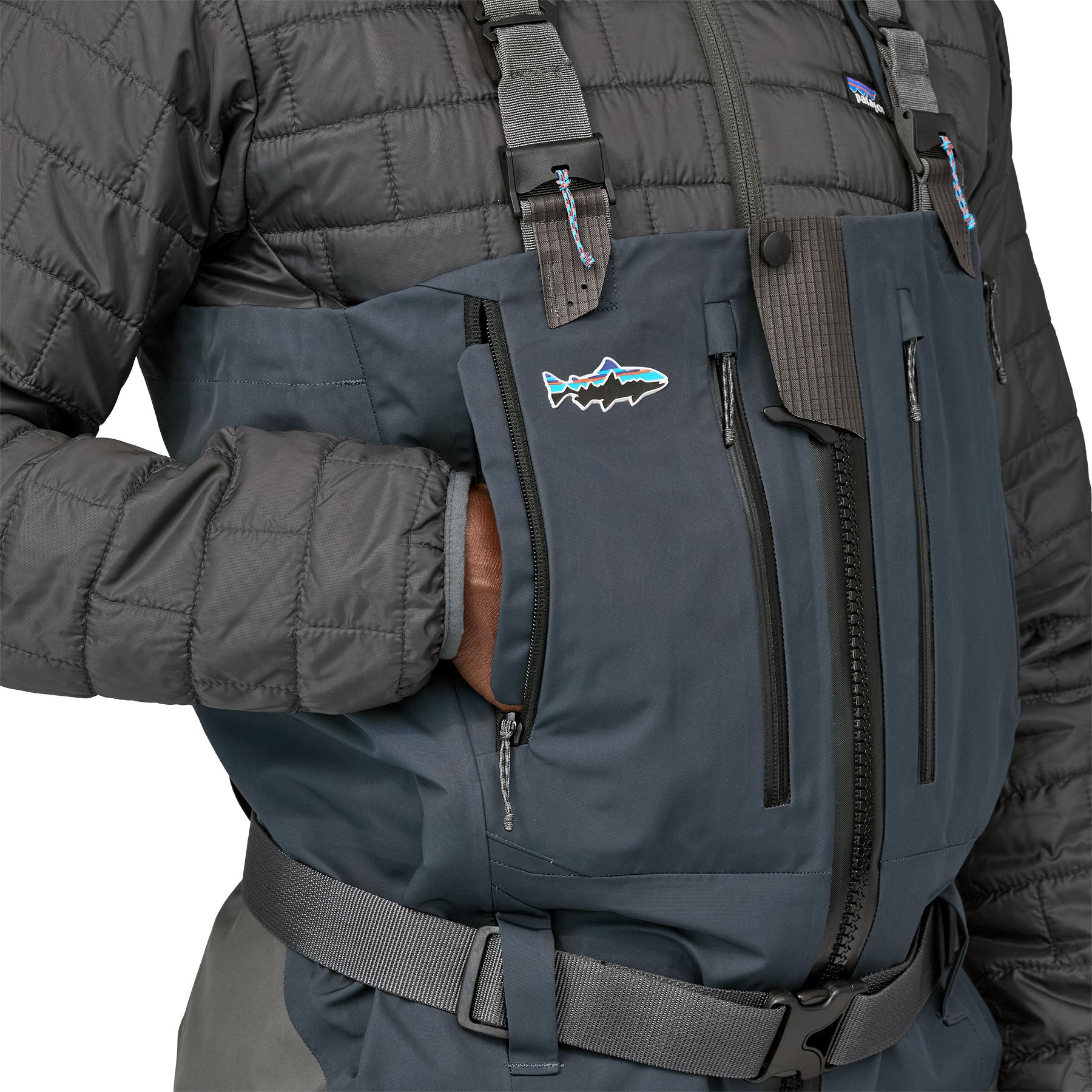 Patagonia Men's Swiftcurrent Expedition Zip Front Waders Forge Grey Image 06