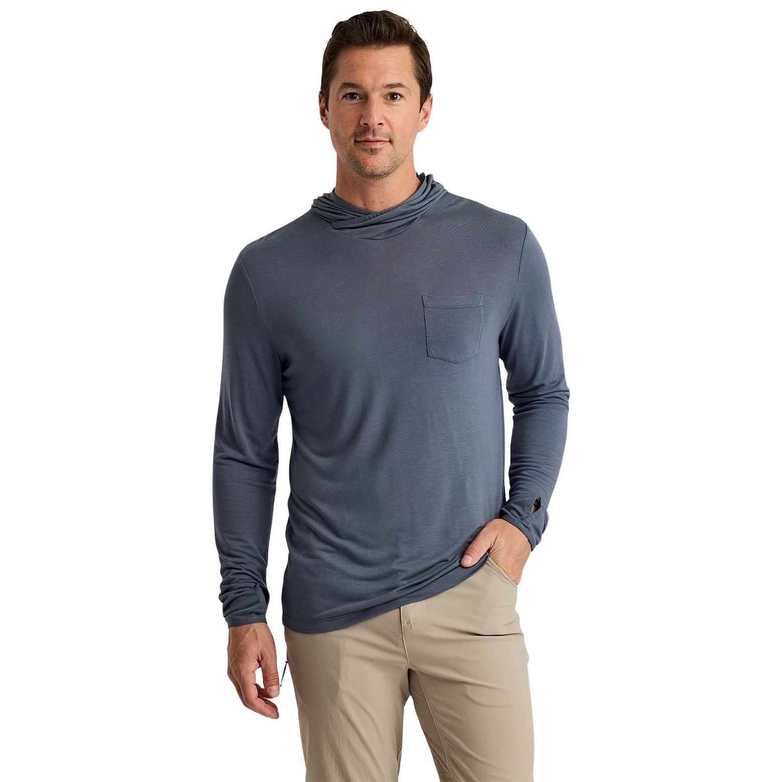 Free Fly Men's Bamboo Lightweight Hoodie Storm Cloud Image 01