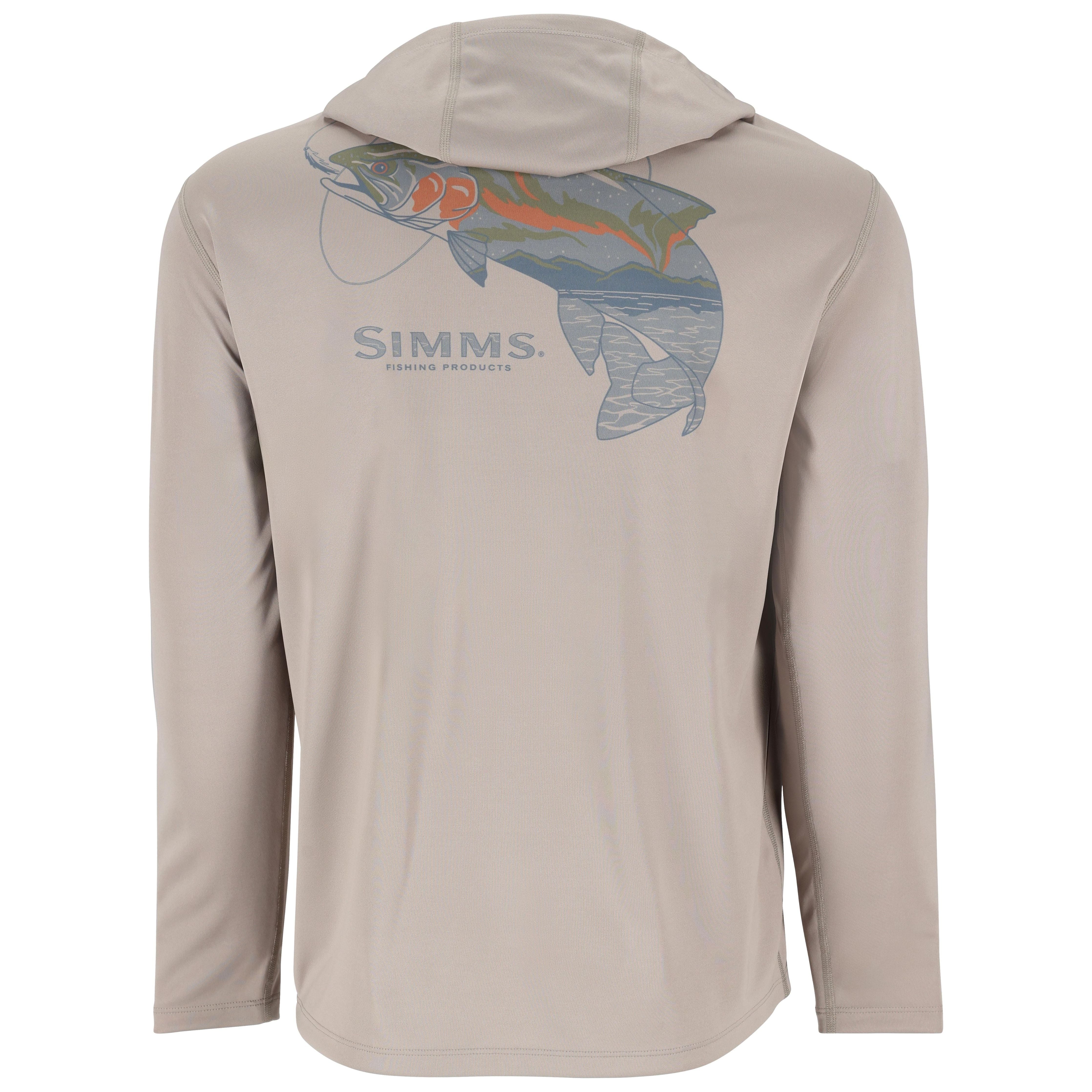 Simms Men's Tech Hoody Artist Series Dolomite Trout Image 02
