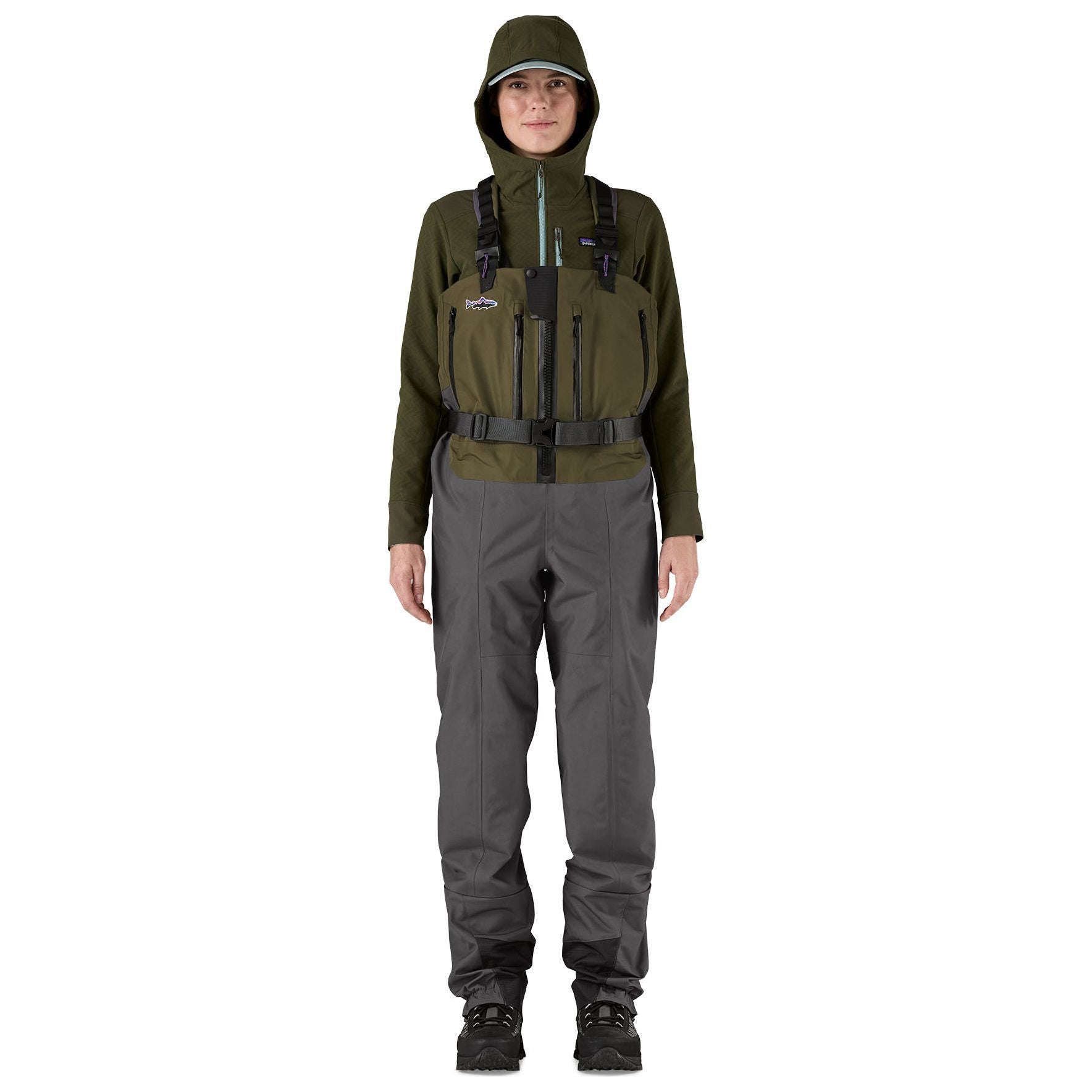 Patagonia Women's Swiftcurrent Expedition Zip Front Waders Basin Green