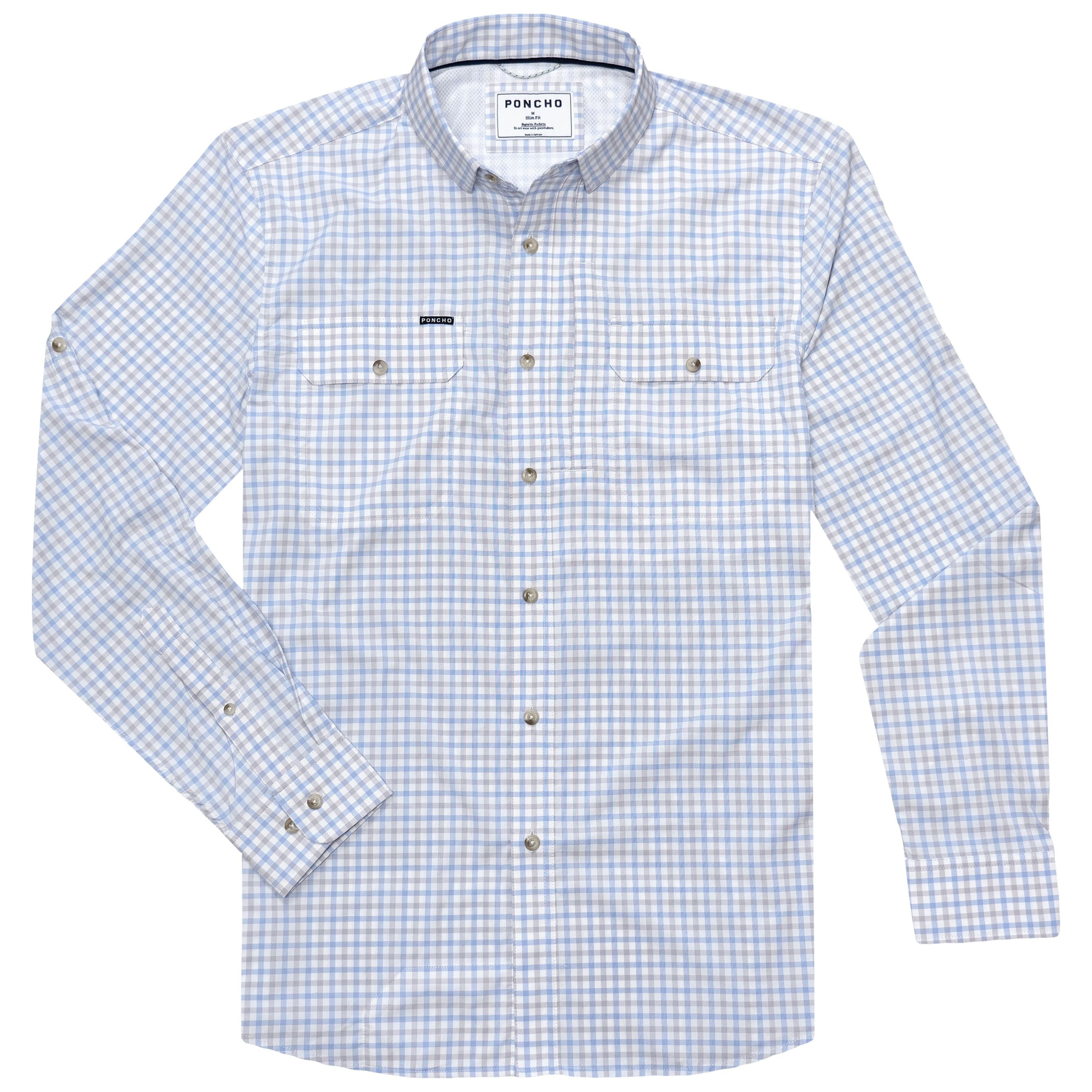 Poncho Outdoors The Catfish Blue and Grey Plaid Image 01
