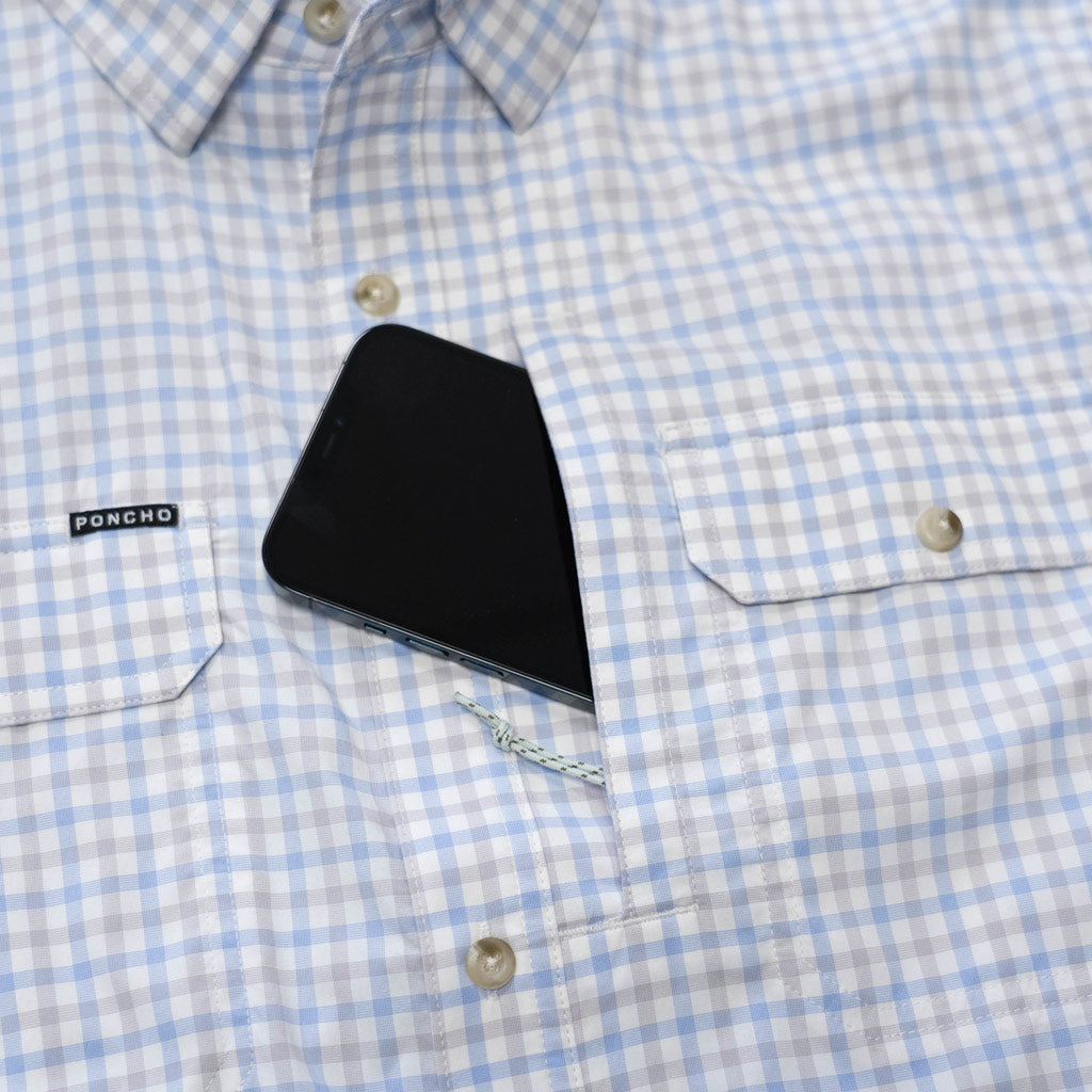 Poncho Outdoors The Catfish Blue and Grey Plaid Image 02