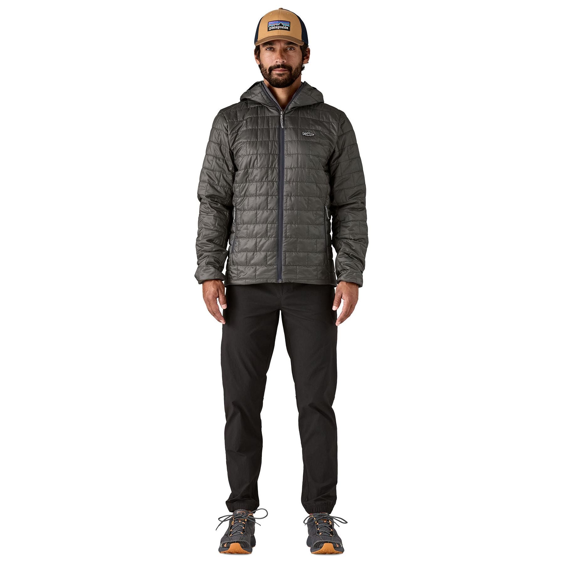 Patagonia Men's Nano Puff Fitz Roy Trout Hoody Forge Grey Image 02